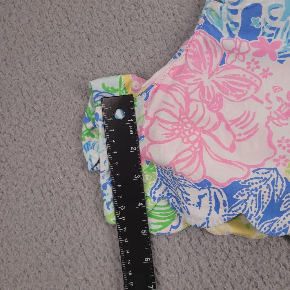 LILLY PULITZER Shorts Size 10 Buttercup Scallop Hem Lightweight 4